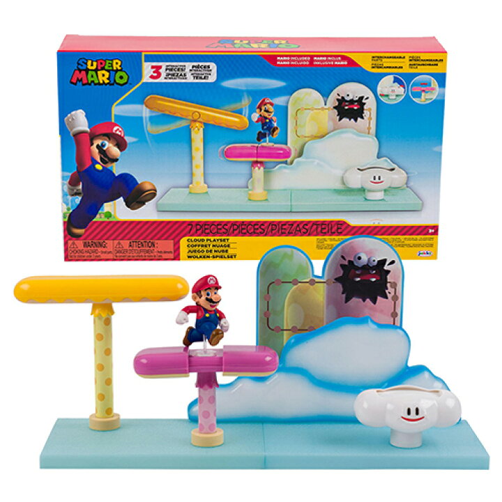 楽天市場】スーパーマリオ 7pc プレイセット マリオ付き （雲） 17610 