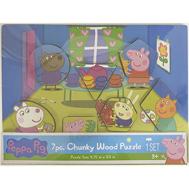 ペッパピッグ 木製 パズル ( Play Time ) 17692a 7ピース ペッパ おもちゃ グッズ かわいい 幼児 こども パズル 知育玩具 木 ウッドパズル 海外 英国 海外アニメ イギリス 女の子 男の子 キャラクター 雑貨 インテリア ギフト プレゼント 輸入品 インポート 送料無料