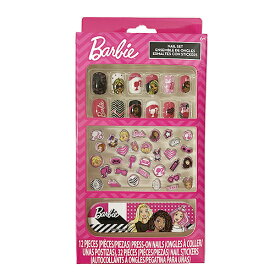 Barbie ネイルチップ ネイルシール セット 17807 バービー グッズ おもちゃ アクセ ネイル ネイルグッズ つけ爪 つけづめ 接着剤付き おしゃれ カラフル ピンク 子供 こども キッズ かわいい 女の子 USA 輸入品 インポート