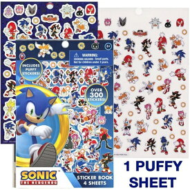 ソニック ステッカー ブック OVER300 4シート ぷくぷくシール入り 18429 シール シールセット ステッカーセット ごほうびシール SONIC THE HEDGEHOG ソニック・ザ・ヘッジホッグ 男の子 セガ SEGA ゲーム キャラクター グッズ 輸入品 インポート