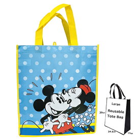 ミッキー & ミニー バッグ ショッパートート ( L ／ ドット ) 18720c ショッパー トート トートバッグ エコバッグ エコ 不織布 手提げ マチあり ディズニー キャラクター グッズ 雑貨 Mickey Mouse Minnie Mouse Reusable Tote Bag インポート 輸入品