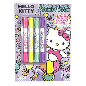 ハローキティ ぬりえ スタンパーマーカー 4本付き 19661 キティちゃん 塗り絵 シール ステッカー スタンプ マーカー ペン かわいい サンリオ HelloKitty キャラクター グッズ 海外 輸入品 インポ