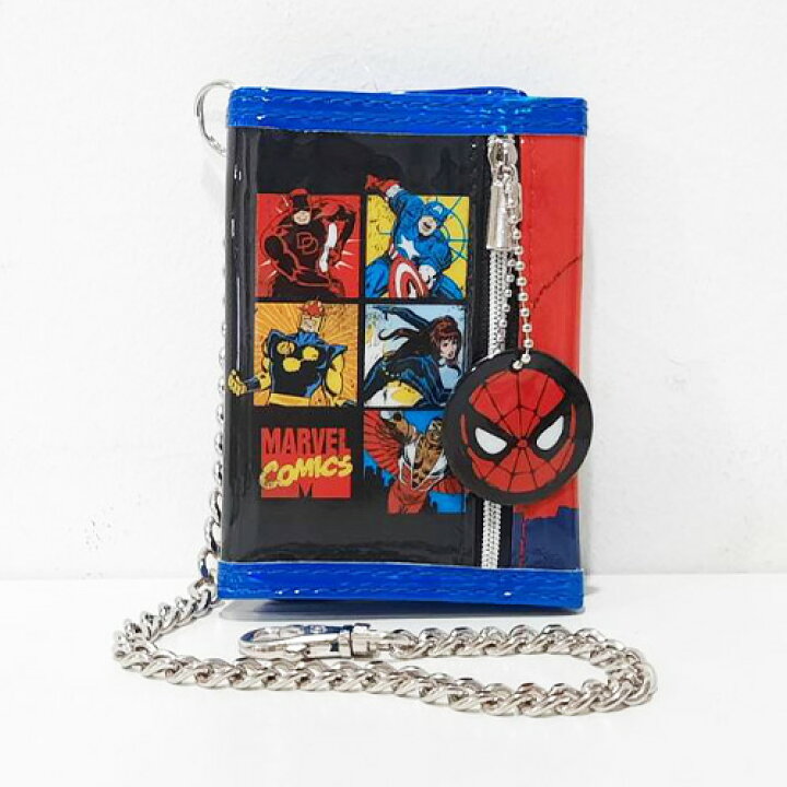 楽天市場】スパイダーマン チェーン付ウォレット ( フチブルー/ MARVEL 