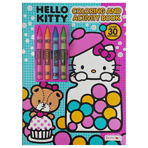 ハローキティ ぬりえ & アクティビティーブック クレヨン シール付き 19765 キティ キティちゃん ぬり絵 カラーリングブック めいろ シール ステッカー Hello Kitty おもちゃ キッズ 子供 女の子