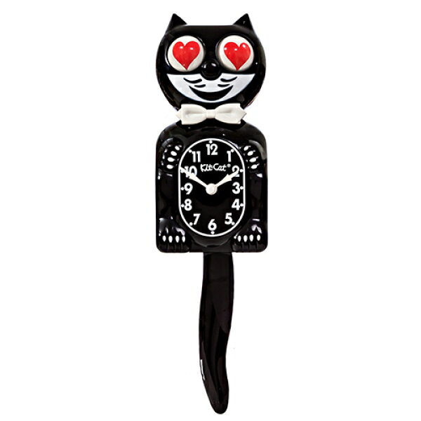 キットキャットクロック ( クラッシック ブラック ハートアイ ) pud1038 限定 limited edition Classic Black Kit-Cat klock 黒 猫 ねこ 黒猫 ハート 掛け時計 掛時計 時計 インテリア 雑貨 グッズ おしゃれ デザイン かわいい アメリカ MADE IN U.S.A KITCAT-BC1-HT