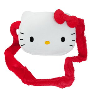 ハローキティ ふわふわ ショルダーバッグ レッド 19768 バッグ 鞄 かばん bag 大きい ショルダー キティちゃん フェイス ぬいぐるみ かわいい サンリオ キャラクター グッズ 海外 輸入品 インポ