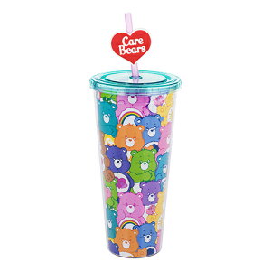 �P�A�x�A �X�g���[�t�� �v���X�`�b�N �^���u���[ 24oz. 21397 �R�b�v �J�b�v �^���u���[ �X�g���[ ���� ���̎q Care Bears Plastic Tumbler & Reusable Straw Topper �A�� �C���|�[�g �C�O