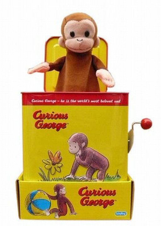 楽天市場 おさるのジョージ ビックリ箱 871 Curious George Musical Jack In The Box キュリアスジョージ おもちゃ ブリキ 輸入 インポート メール便不可 キャラクター雑貨 プレッツェル