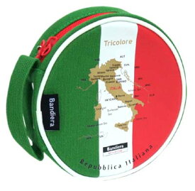 Bandiera (バンディエラ) ラウンドディスクケース イタリア 6825（BNCD-005）イタリア国旗 ITALY TRICOLORE トリコロール ITALIA CDケース 地図 CD DVD ケース ホルダー 雑貨 グッズ