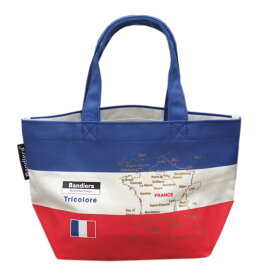 Bandiera (バンディエラ) ミニトートバッグ フランス 9582（BMT-004）フランス国旗 TRICOLORE FRANCE トリコロール 帆布バッグ 鞄 地図 Map Tote Bag ランチバック 雑貨 グッズ メール便配送