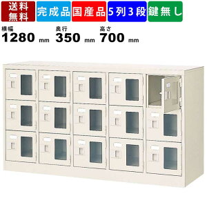 【楽天お買い物マラソン!!各種クーポン配布中】15人用シューズロッカー BST5-3WMXN 5列3段 窓付き 扉付きタイプ スチール製 シューズロッカー スチールラック 透明窓付き 保管ボックス 収納ロ