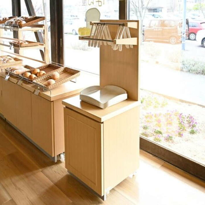 値下げ【中古品】シンプルセルフスタンド パン屋 トング・トレー 台 