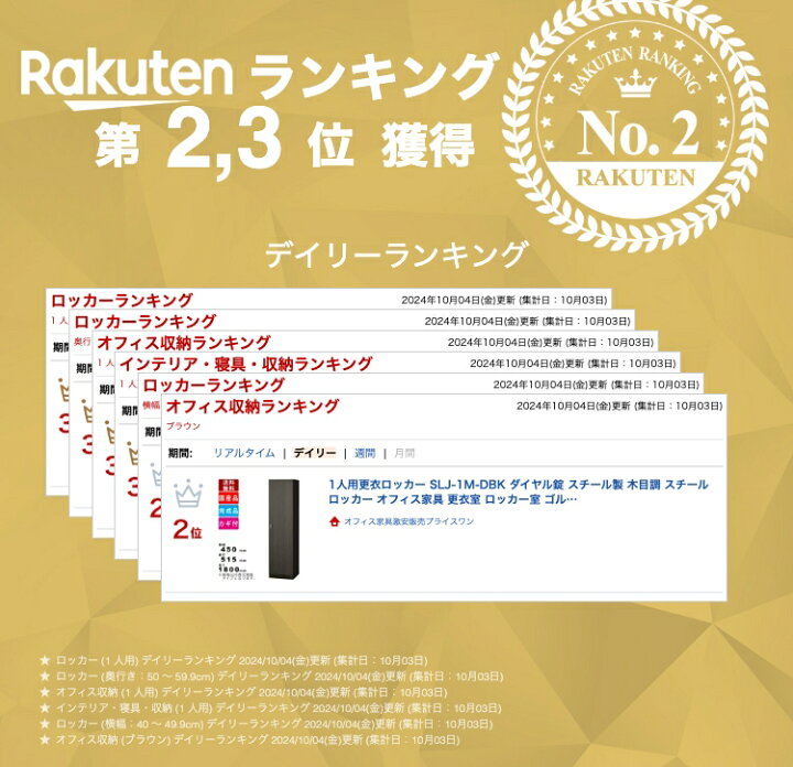 楽天市場】1人用更衣ロッカー SLJ-1M-DBK ダイヤル錠 スチール製 木目 