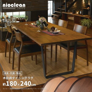 【楽天お買い物マラソン!!各種クーポン配布中】消臭加工付き 木目調ダイニングラグ 180×240cm