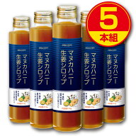 【送料無料】マヌカハニー生姜シロップ（215g）【5本組】水・香料・保存料無添加　ニュージーランド産マ…