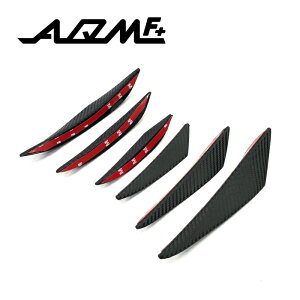 【AQMF+】 カナード Sサイズ 6本セット ラバー製 カーボン調 汎用品 ガーニッシュ ゴム製 両面テープ付 ワンポイントカスタム 場所を選ばずどこにでも 【PGAQ-C-CND001】 アキュームカンパニー エ