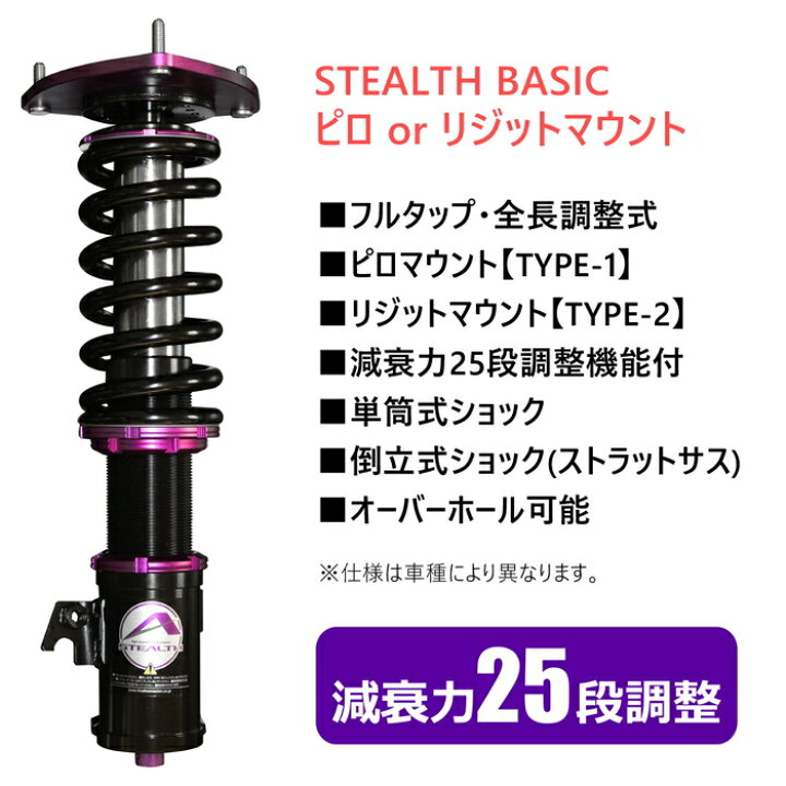 楽天市場】【STEALTH BASIC】 車高調キット NISSAN C35 ローレル専用 