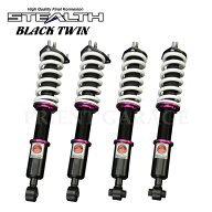 【STEALTH BLACK TWIN】 車高調キット NISSAN C33 ローレル専用 2WD ピロ調整マウント 減衰力25段調整 フ…