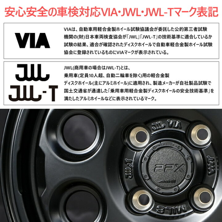 楽天市場】【PPX MIL:8】 14インチホイール 4本セット 14×4.5J +45 4 