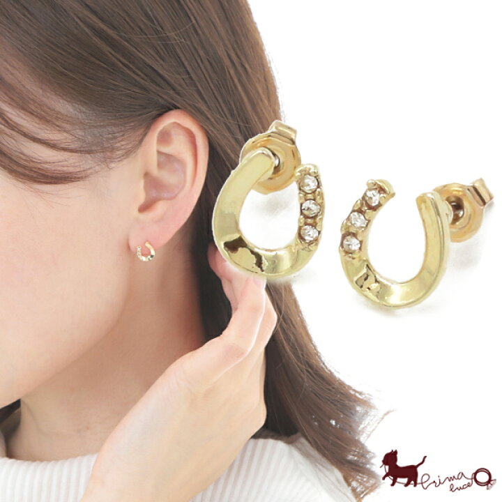 馬 ピアス おしゃれ 馬のシルエットが上品な地金ピアス K18YG 公式通販
