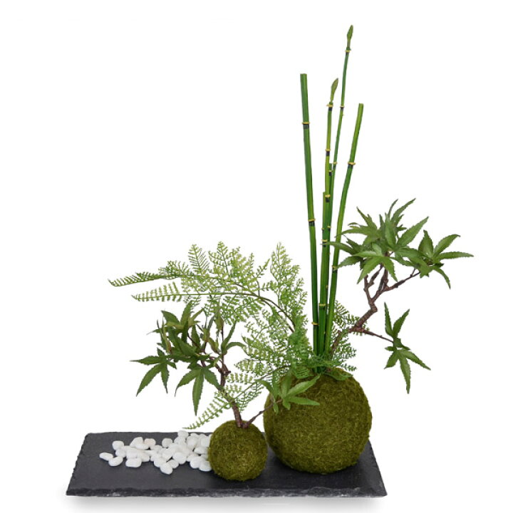 楽天市場 盆栽 フェイクグリーン 人工観葉植物 造花 モミジ 寄せ植え苔玉 黒岩皿 Cupbon もみじ リアル フェイク イミテーション インテリアグリーン 和室 和風 和モダン Prima Greenpark