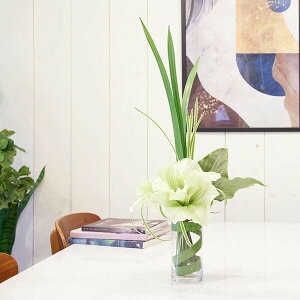 【公式】アマリリス&リーフ シリンダー 造花 フラワーアレンジメント | PRIMA フェイクフラワー インテリア フラワーギフト アートフラワー 開店祝い 開業祝い アレンジ プレゼント アレンジ