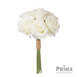 【ポイントUP】【公式】【50%OFF】雪付きローズブーケ オフホワイト 1束6本 単品花材 造花 アーティフィシャルフラワー | PRIMA 1本売り フラワーアレンジメント アレンジメント インテリア 装