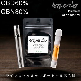 【20%OFFクーポン配布中】【デバイスセット】CBN CBD リキッド カートリッジ 1ml CBN 50% CBD 40% スターターキット 対応 CBD リキッド 日本製 VAPE 電子タバコ対応 terpender 正規品 Airis