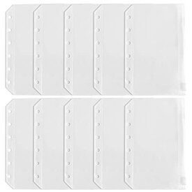 【送料無料】システム手帳リフィル A7 ミニ6穴 10枚 ファスナーポケット DY.2ten クリアポケット PVC バインダーポケット システム手帳 リングファイル リフィル 差し替え 多功能 小物収納 整理 紛失防止 超軽量 ポータブル 一目瞭然