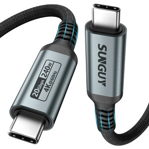 SUNGUY 240W USB C to C P[u 3M PD[d^CvC P[u 20Gbpsf[^] 4K@60Hzfo Type-C P[u ϋvfh~iC҂ iPhone 16/15 V[Y, MacBook Pro, iPad Pro/Air, Galaxy S24/S23