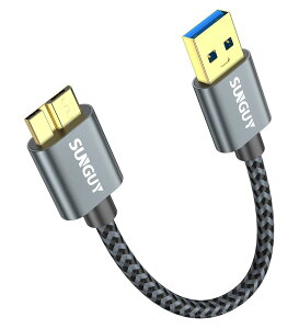 SUNGUY USB3.0 P[u MicroB 0.15M ^CvAIX - }CN^CvBIX USBP[u Z OtHDD/SSD n[hhCu/HDJȂǑΉ }CNBϊP[u f[^] 15cm O[