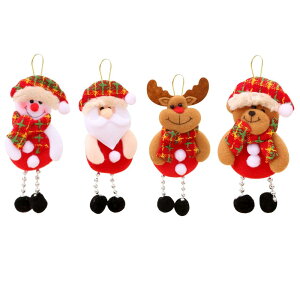 クリスマスオーナメント 4個セット 立体 可愛い トナカイ サンタクロース 雪だるま くま ぬいぐるみ クリスマスツリー オーナメント クリスマス 飾り 装飾 人形 ペンダント 贈り物