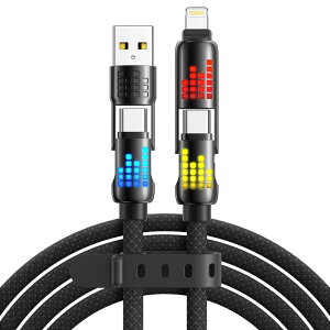 RAVIAD 4in1 [dP[u CgjOP[u @\[dR[h ^Cvc P[u }[d 240W PD ڃ}` R[h USB C to USB C/^Cvc to CgjO/USBA to USBC/USB A to Lightning iPhone 16 15 14
