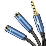 【送料無料】2分配ケーブル MillSO 4極 分岐 イヤホンジャック 二股 ボイスチャット 音楽シャア 高音質 3…