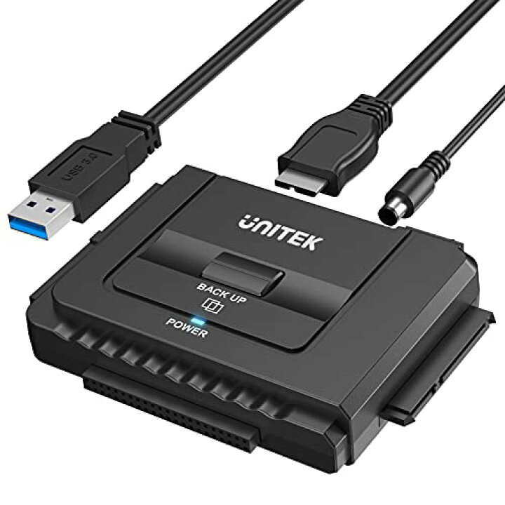 USB-A SATA 両方対応 USB3.0 ドライブ交換アダプター 2.5/3.5インチHDD SSD 光学ドライブに対応 コンバータ 最大18TB 5Gbps 12V/2A電源アダプター付き 外付けドライブ 切り替えスイッチ ワンタッチバックアップ 丸ごとコピー 復元 ...