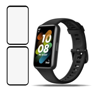 Qrivp HUAWEI band 7 / HUAWEI band 6 �K���X�t�B���� �y2���Z�b�g �z���{���Ɏq�f�ސ� band6 / band7 ��p �t�B���� �����K���X �t�� �ی�t�B���� 3D Touch�Ή� ���� �h�w�� �����E�h�� �C�A���X �ϏՌ� ��U