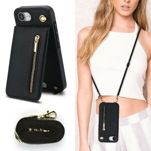 Cavor iPhone16e 対応 スマホケース手帳型 肩掛け首かけ斜めがけiPhone16e ショルダー ケースiPhone16e 財布型ケース iPhone16e スマホケース手帳型 ストラップ付case iPhone16eカード収納 ケース【上下開】6