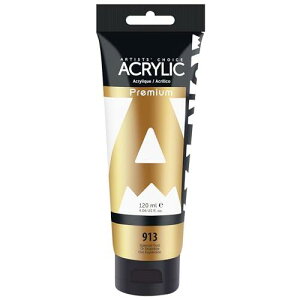 AUREUO アクリル絵の具 スプレンディッドゴールド 120mlチューブ - キャンバス、岩、木材、セラミック、布地用の無毒顔料 - 絵画愛好家、初心者、アーティスト向けの塗料