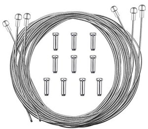 自転車 ブレーキ用インナーケーブル, CTRICALVER 6個ブレーキケーブル,ブレキーライン シルバー ステンレス製 耐久 長さ1.7m ロードバイクク用自転車パーツ