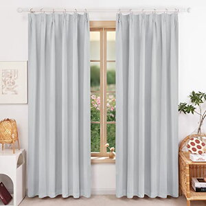 �y���������zDeconovo �Ռ� �J�[�e�� ��100cmx200cm �O���[�z���C�g �`�ԋL�����H�ς� �h�� �ۉ� �k�� ��C�Ւf UV�J�b�g ������� �f�M ����ډB�� 2���Z�b�g