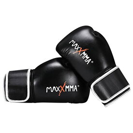 【送料無料】MaxxMMA ボクシンググローブ パンチンググローブ 通気性 キックボクシング 総合 格闘技 パンチンググローブ サンドバッグ MMA トレーニンググローブ (10oz, ブラック)