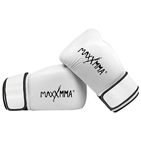 【送料無料】MaxxMMA ボクシンググローブ パンチンググローブ 通気性 キックボクシング 総合 格闘技 パンチンググローブ サンドバッグ MMA トレーニンググローブ (12oz, ホワイト)