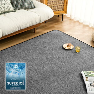 VK Living �ėp���O�}�b�g �J�[�y�b�g �ڐG�⊴ �ySUPER ICE�z�⊴���O 190×240cm(��3��) �ᔽ���E���^�� �􂦂� ����~�ߕt �h�_�j �R�� �h�L �z������ ���~�� �Ђ��� ���O �u���b�N