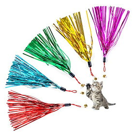 【送料無料】Chaslean 猫おもちゃ 猫じゃらし 猫玩具 交換し易い 耐久性 面白い 猫の日 猫ちゃんへのプレゼント ニャンコ 運動不足やストレス解消やでぶにゃん対策 食らいつき 猫用品 ペットグッズ ランダムカラー 5点セット