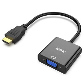【送料無料】BENFEI HDMI-VGAアダプター (オスからメス、逆方向に非対応) コンピューター、デスクトップ、ノートパソコン、PC、モニター、プロジェクター、HDTV、Chromebook、Rasp berry Pi、Rokuなどに - ブラック