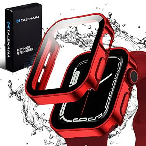 【2022全新防水モデル】 TALENANA for Apple Watch防水ケース 45mm 44mm 41mm 40mmアップルウォッチ 用 保護ケース 強化ガラスフィルム Series 8/7/6/SE/5/4 一体型 3D直角エッジ新デザイン メッキ加工 PC素材 高