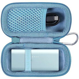 (ケースのみの販売) Nano Power Bank 621モバイルバッ テリー(12W,5000mAh Built-In Lightning Connector)(Built-In USB-C Connector, 22.5W)収納ケース，ブルー-co2CREA