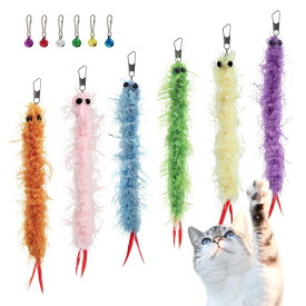 SONGWAY 猫 おもちゃ 猫じゃらし 羽根 ねこ玩具 エビ 6個交換用