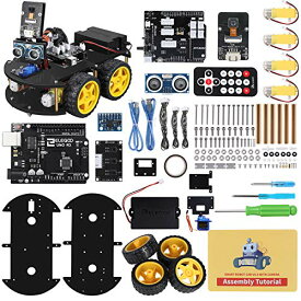 【送料無料】ELEGOO UNO R3スマートロボットカー V4.0 電子工作教育的おもちゃ、全年齢対象ロボット
