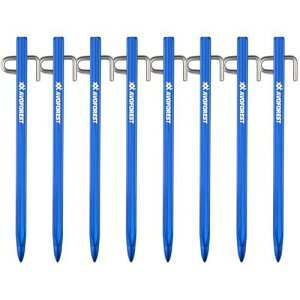 AVOFOREST 鍛造ペグ アルミ製 ペグ 超高強度 7A04アルミ合金 20cm/30cm 4本/8本セット ステンレス製フック 超軽量 錆びにくい テント用 タープ用 アウトドア/キャンプ 用品 岩場 砂浜 砂利 硬い土 芝